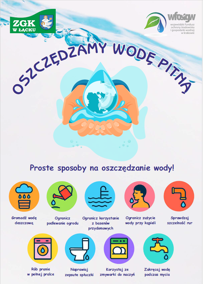 Plakat Oszczędzamy wodę pitną